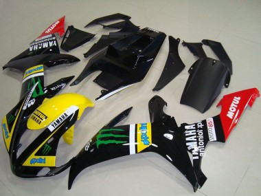 Carenados Moto Yamaha YZF R1 2002-2003 - Negro Brillante Amarillo Rojo Verde Motul Monstruo Fábrica