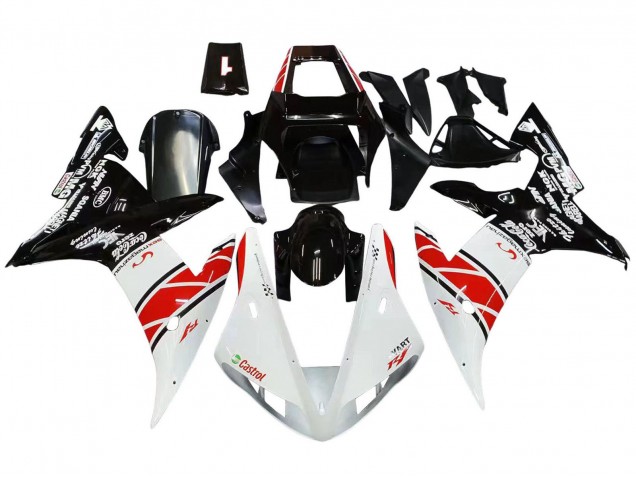 Carenados Moto Yamaha YZF 1000 R1 2002-2003 - Blanco Rojo Negro Castrol Fábrica