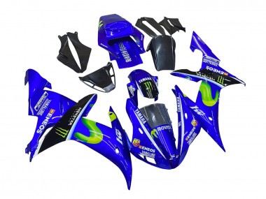 Carenados Moto Yamaha YZF 1000 R1 2002-2003 - Azul Negro Verde MoviStar ENEOS Monstruo Fábrica