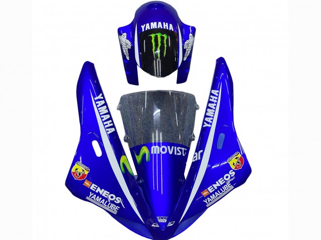 Carenados Moto Yamaha YZF 1000 R1 2002-2003 - Azul Negro Verde MoviStar ENEOS Monstruo Fábrica