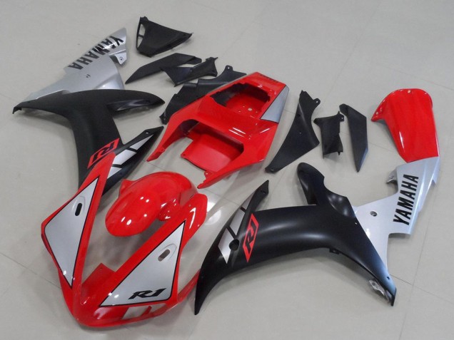 Carenados Moto Yamaha YZF R1 2002-2003 - Rojo Plata Negro Mate Fábrica