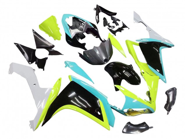 Carenados Moto Yamaha YZF 1000 R1 2007-2008 - Azul Claro Verde Lima Negro Fábrica