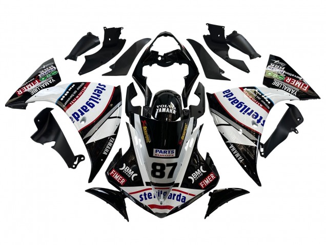 Carenados Moto Yamaha YZF 1000 R1 2009-2011 - Negro Brillante Blanco Rojo Volvo Fimer Yamalube 87 Fábrica