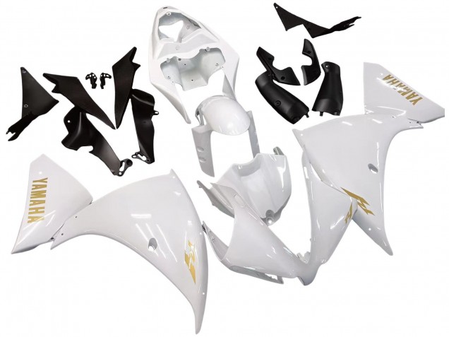Carenados Moto Yamaha YZF 1000 R1 2012-2014 - Blanco Oro Calcomanías Fábrica