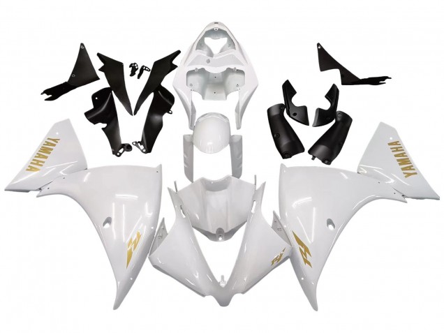 Carenados Moto Yamaha YZF 1000 R1 2012-2014 - Blanco Oro Calcomanías Fábrica