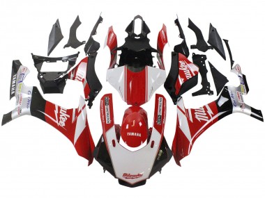 Carenado Moto Yamaha YZF 1000 R1 2015-2019 - Blanco Rojo Negro Milwaukee Fábrica