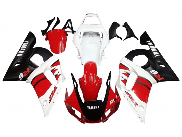 Carenados Moto Yamaha YZF 600 R6 1998-2002 - Blanco Rojo Negro Brillante Fábrica