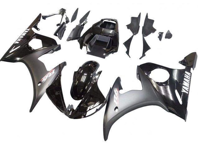 Carenados Moto Yamaha YZF R6 2003-2004 - Negro Brillante Negro Mate Blanco Calcomanías Fábrica