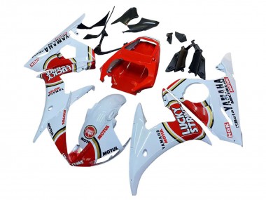 Carenados Moto Yamaha YZF R6 2003-2004 - Blanco Rojo Lucky Strike Motul Fábrica