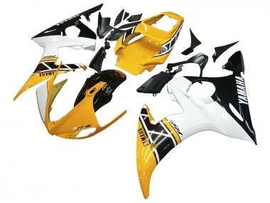Carenados Moto Yamaha YZF R6S 2006-2009 - Amarillo Blanco Negro Brillante Fábrica