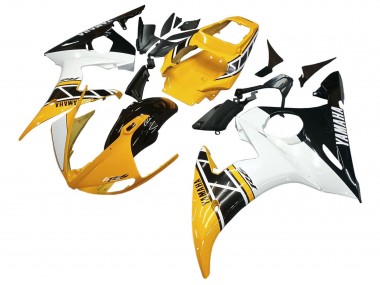 Carenados Moto Yamaha YZF R6S 2006-2009 - Amarillo Blanco Negro Brillante Fábrica