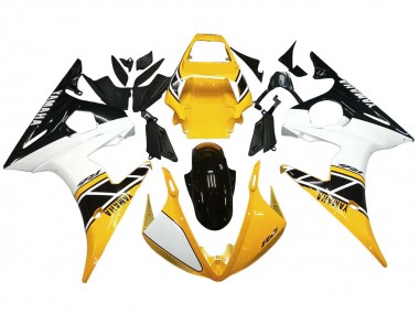 Carenados Moto Yamaha YZF R6S 2006-2009 - Amarillo Blanco Negro Brillante Fábrica