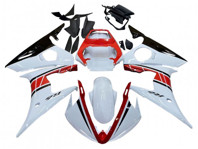 Carenados Moto Yamaha YZF R6 2003-2004 - Blanco Rojo Negro Brillante Fábrica