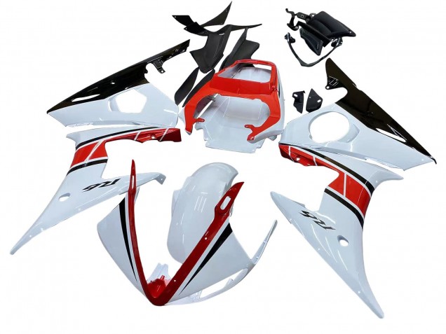 Carenados Moto Yamaha YZF R6S 2006-2009 - Blanco Rojo Negro Brillante Fábrica