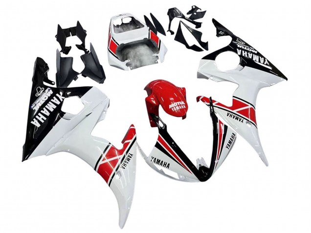 Carenados Moto Yamaha YZF R6 2003-2004 - Blanco Rojo Negro Brillante Motul Fábrica