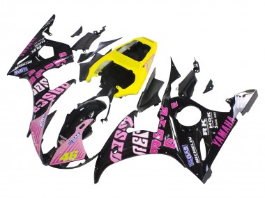 Carenados Moto Yamaha YZF 600 R6 2005 - Negro Rosa Amarillo Repsol 46 Fábrica