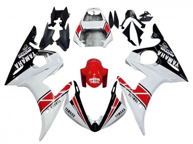 Carenados Moto Yamaha YZF 600 R6 2005 - Blanco Negro Rojo Motul Fábrica