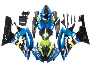 Carenados Moto Yamaha YZF 600 R6 2006-2007 - Azul Neon Verde Negro Tiburón Fábrica