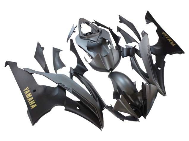 Carenados Moto Yamaha YZF 600 R6 2008-2016 - Gris Negro Mate Oro Calcomanías Fábrica