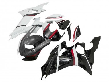 Carenados Moto Yamaha YZF 600 R6 2017-2023 - Blanco Rojo Negro Brillante FibraCarbono Estilo Fábrica