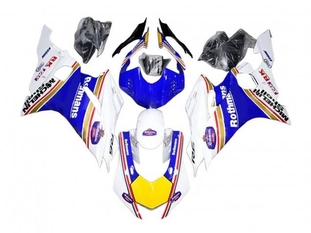 Carenados Moto Yamaha YZF 600 R6 2017-2023 - Blanco Azul Amarillo Rothmans Fábrica