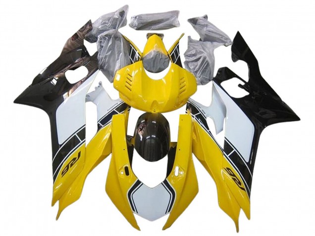 Carenados Moto Yamaha YZF 600 R6 2017-2023 - Blanco Amarillo Negro Brillante Fábrica