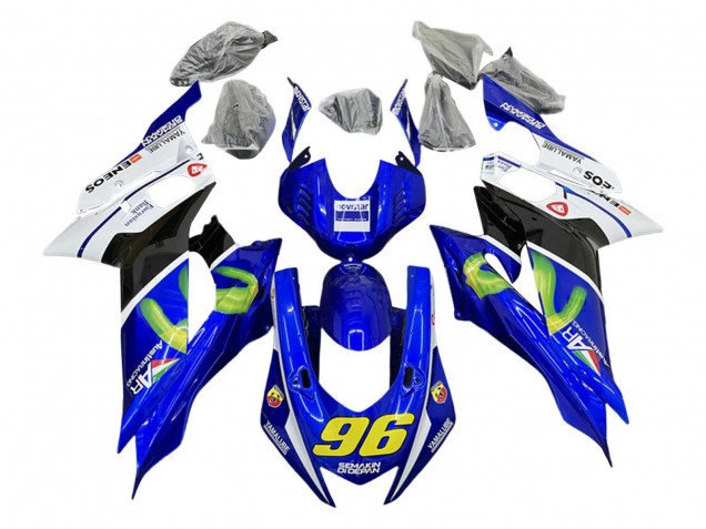 Carenados Moto Yamaha YZF 600 R6 2017-2023 - Blanco Azul Negro Verde MoviStar Semakin Didepan Fábrica
