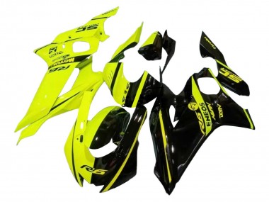 Carenados Moto Yamaha YZF 600 R6 2017-2023 - Neon Amarillo Negro Brillante Dividir Fábrica