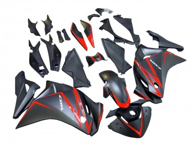 Carenados Moto Honda CBR250RR 2011-2015 - Negro Mate Rojo Raya Fábrica