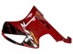 Carenados Moto Honda VTR1000 2000-2006 - Rojo Negro Raya Carrera Fábrica