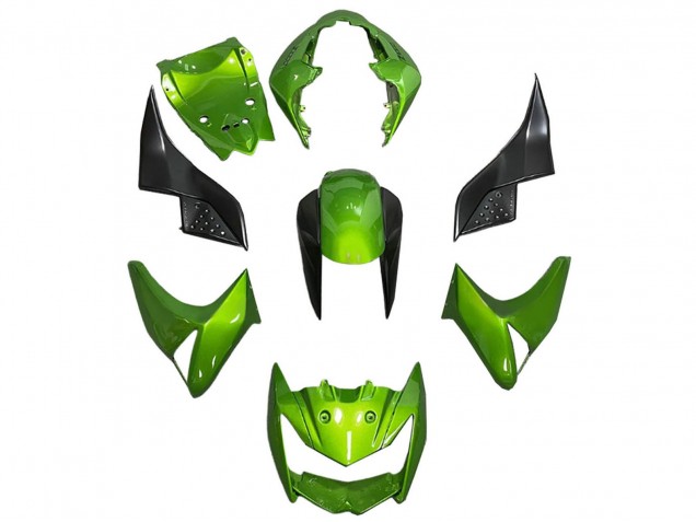 Carenado Moto Kawasaki Z1000 2003-2006 - Verde Negro Brillante Fábrica
