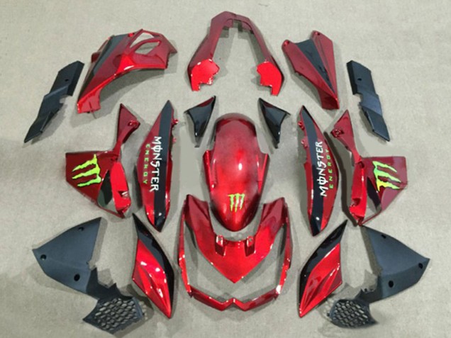 Carenados Moto Kawasaki Z1000 2010-2013 - Rojo Negro Brillante Verde Monstruo Fábrica