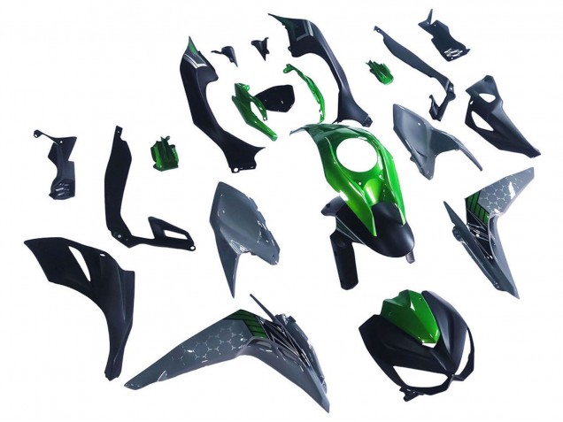 Carenados Moto Kawasaki Z1000 2014-2019 - Negro Verde Gris Fábrica