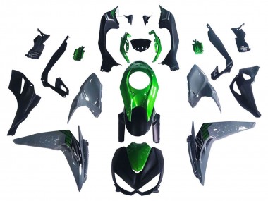 Carenados Moto Kawasaki Z1000 2014-2019 - Negro Verde Gris Fábrica