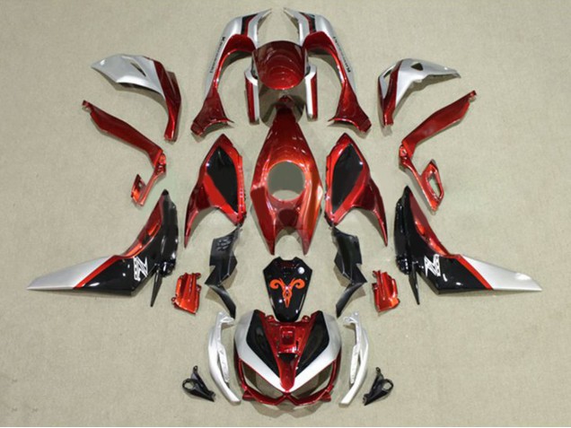 Carenados Moto Kawasaki Z1000 2014-2019 - Rojo Plata Negro Fábrica