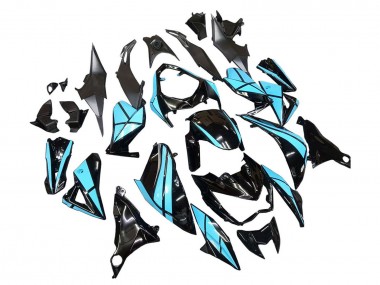 Carenados Moto Kawasaki Z800 2013-2018 - Azul Claro Negro Brillante Fábrica
