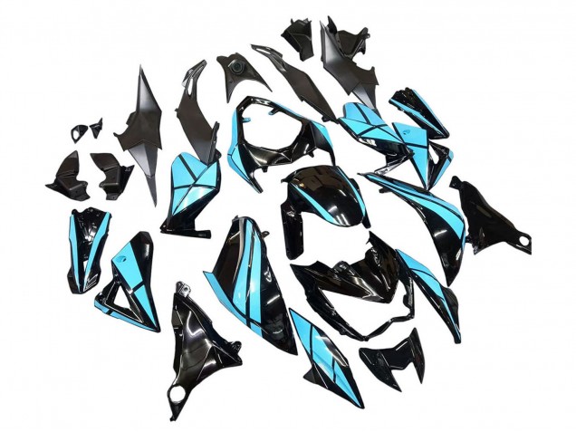Carenados Moto Kawasaki Z800 2013-2018 - Azul Claro Negro Brillante Fábrica