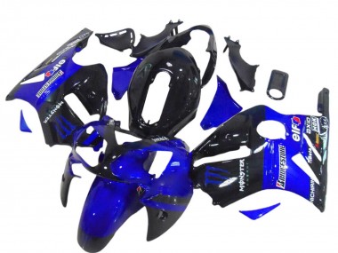 Carenados Moto Kawasaki ZX12R 2000-2001 - Negro Brillante Azul Monstruo Fábrica