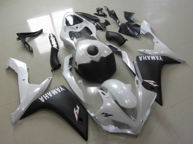 Carenados Moto Yamaha YZF R1 2007-2008 - Blanco Negro Mate Fábrica