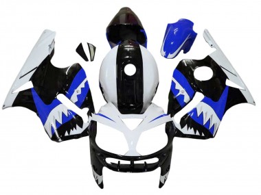 Carenados Moto Kawasaki ZX12R 2002-2006 - Blanco Azul Negro Tiburón Fábrica