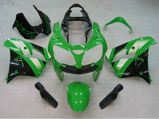 Carenados Moto Kawasaki ZX9R 2000-2001 - Verde Plata Negro Fábrica
