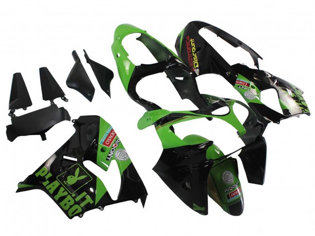 Carenados Moto Kawasaki ZX9R 2000-2001 - Verde Negro Playboy DENSO Fábrica