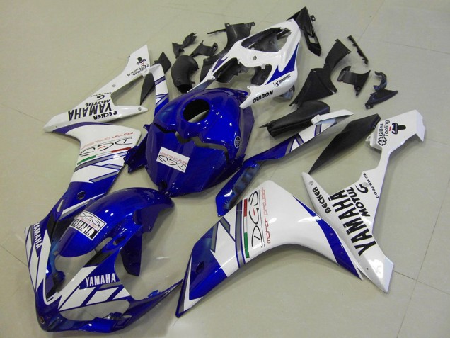 Carenados Moto Yamaha YZF R1 2007-2008 - Blanco Azul Becker Motul Fábrica
