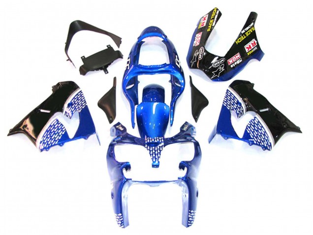 Carenados Moto Kawasaki ZX9R 2000-2001 - Azul Blanco Negro Fábrica