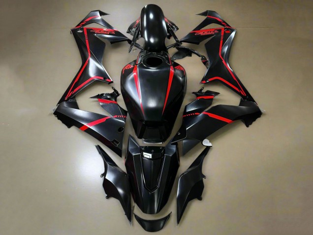 Carenados Moto Honda CBR650R 2019-2020 - Negro Brillante Rojo Raya Fábrica