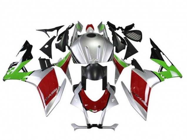 Kits Carenado Moto Aprilia RSV4 1000 2016-2020 - Plata Rojo Negro Verde Fábrica