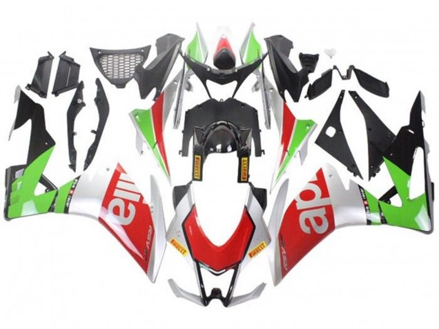 Carenados Moto Aprilia RSV4 1000 2016-2020 - Plata Rojo Negro Verde Fábrica