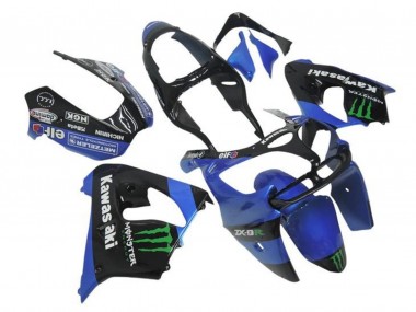 Carenados Moto Kawasaki ZX9R 2000-2001 - Azul Negro Verde Monstruo Fábrica