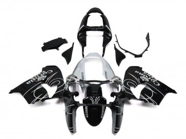 Carenados Moto Kawasaki ZX9R 2002-2003 - Negro Brillante Blanco Corona Extra Fábrica