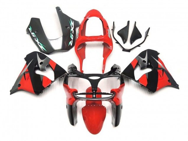 Carenados Moto Kawasaki ZX9R 2002-2003 - Rojo Negro Plata Fábrica